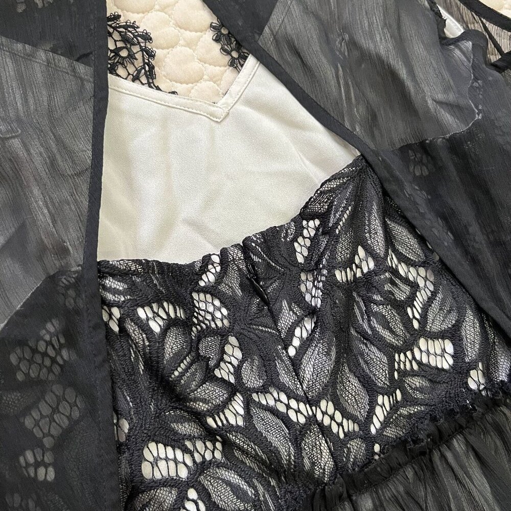 $419 NWT ALLSAINTS Sara Lace Midi Black Dress Size 8 - Picture 12 of 14